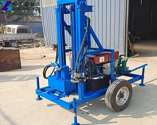 wheeled small-scale water well drilling rig
